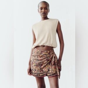 Zara Paisley Printed Wrap Skort